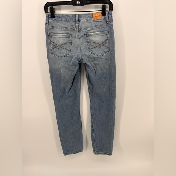 Aeropostale Bayla Skinny Denim Crop Jeans Women's 0 REG Blue Cotton Destroyed - Picture 2 of 9
